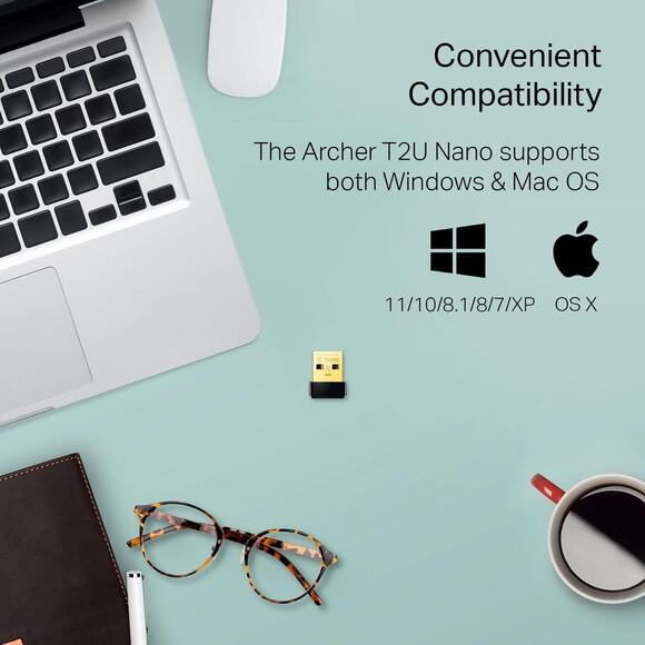 TP-LINK AC600 Archer T2U Nano 433Mbps + 200Mbps Dual Band easy mini size usb - Picture 3 of 7